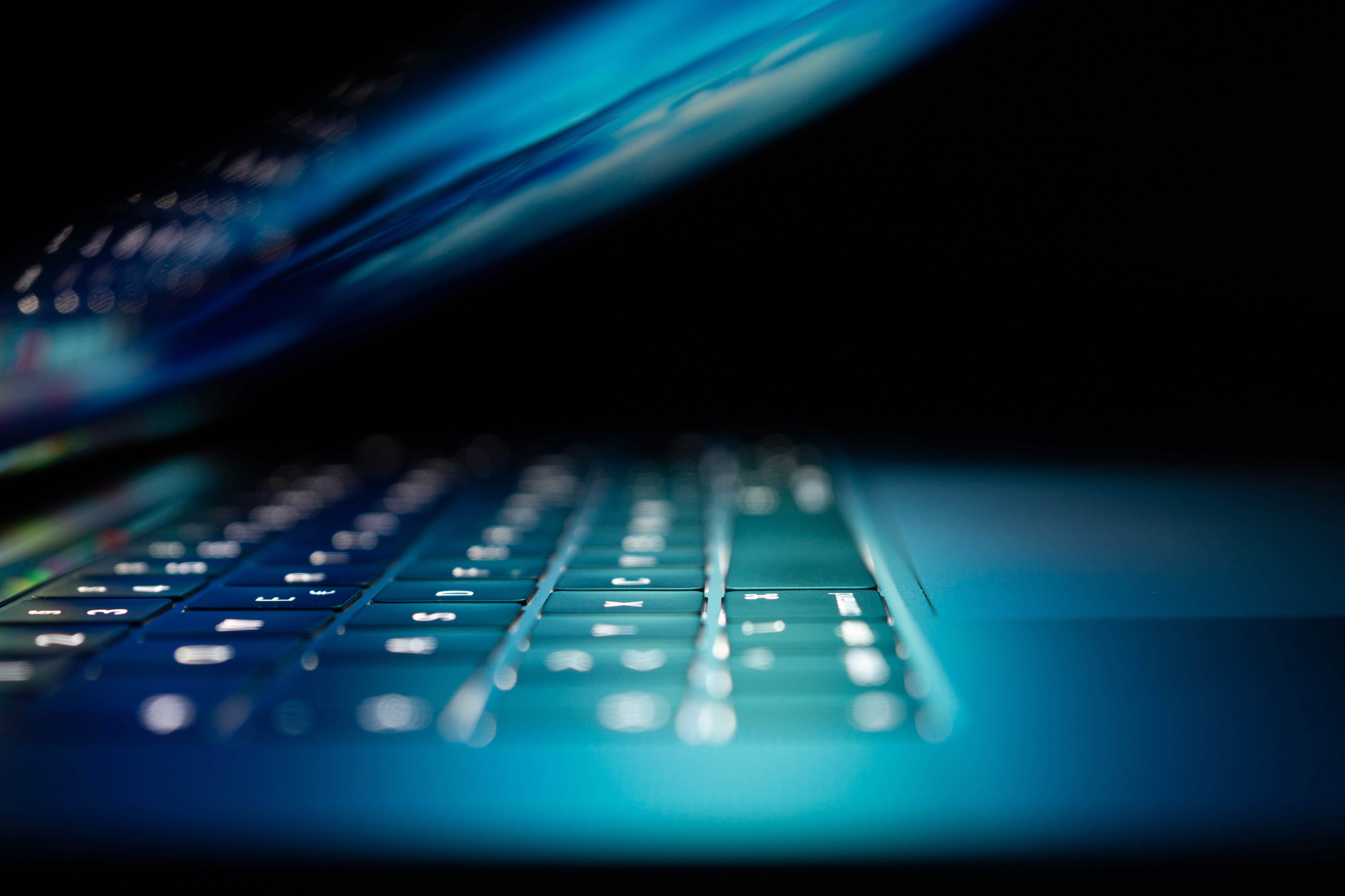 A closing laptop.